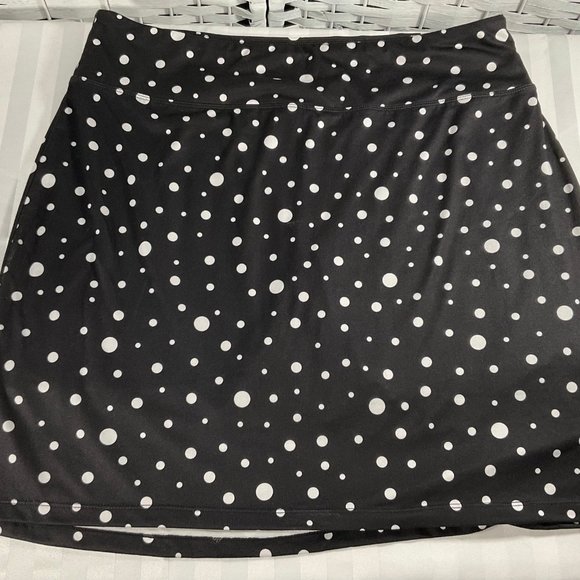 Size: XXL - Black/White Polka Dot Print Skort w/ Elastic Waist - Picture 1 of 3